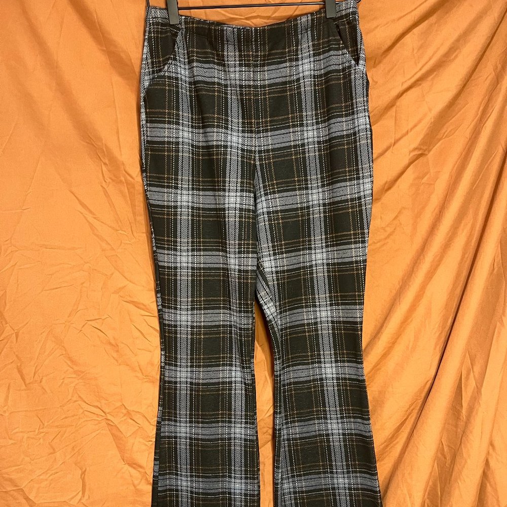Full Tilt Low-Rise Plaid Flare Pant